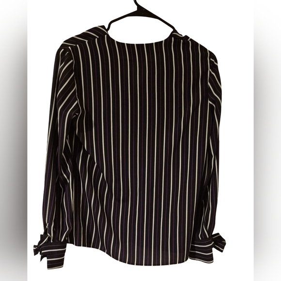 Banana Republic Stripe The Cuff Blouse Secret Plum - Picture 4 of 10